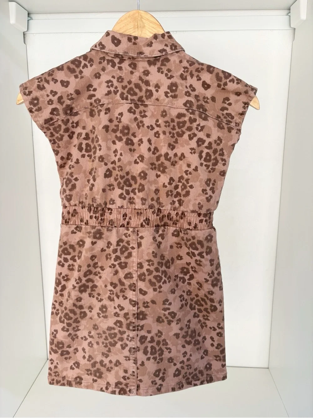 OshKosh B'gosh Girls Brown Leopard Print Short Sleeve Dress